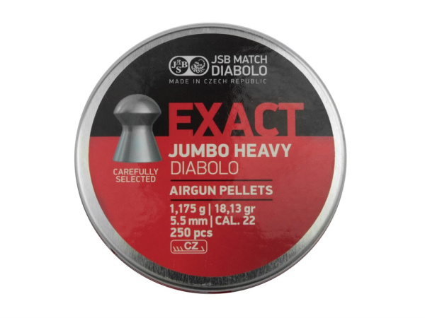 Фото JSB Exact Jumbo Heavy Diabolo 5,5 мм — 1,175 г (500 шт.) в интернет-магазине Nickhunter